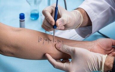 Allergy testing for common allergens performed by healthcare professional, offering insights into health and well-being, modern medicine for accurate diagnoses
