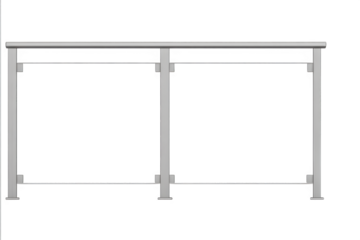 Modern metal railing with a minimalist design against a in a studio setting on transparent background