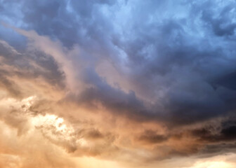 The perspective of nimbus clouds in the sky backgrounds