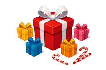 Fototapeta premium Christmas Gift Boxes with Candy Canes