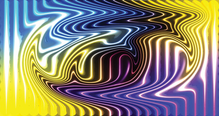 Colorful geometric abstract vector background with wavy lines and retro pattern design