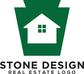 illustration vector graphic logo designs. cornerstone properties, brick building, foundation, point of view