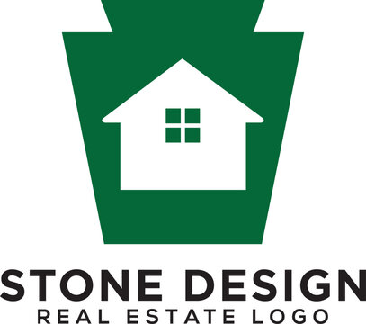 illustration vector graphic logo designs. cornerstone properties, brick building, foundation, point of view