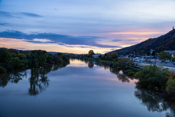 Sunset on the Moselle River in Trier, Germany