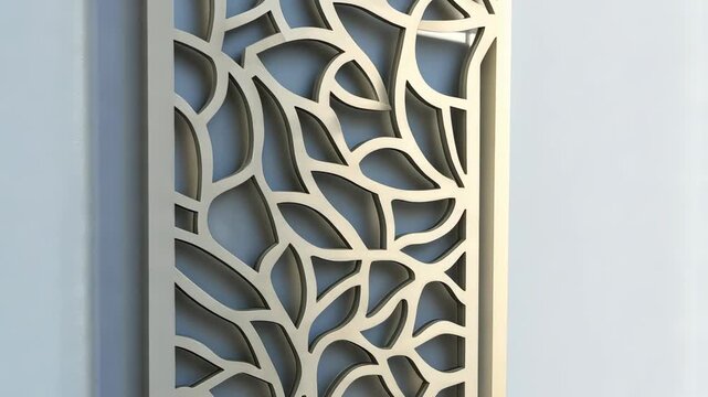 Trellis panel on a white background, side view, sharp details