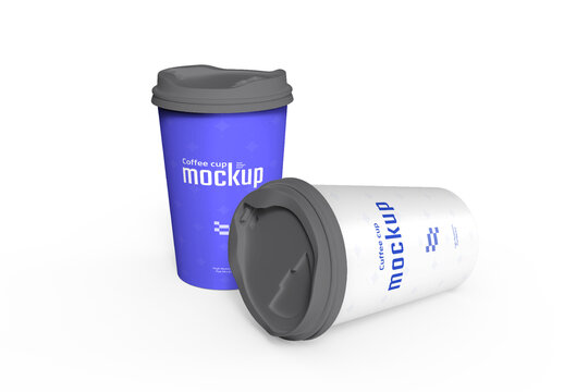 Two Coffee Cup Mockup PSD
