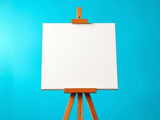 A clean, empty canvas sits on a tripod easel, awaiting artistic expression and imagination,  easel,  artist tool