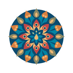 Ethnic Peacock Inspired Mandala Silhouette Artwork