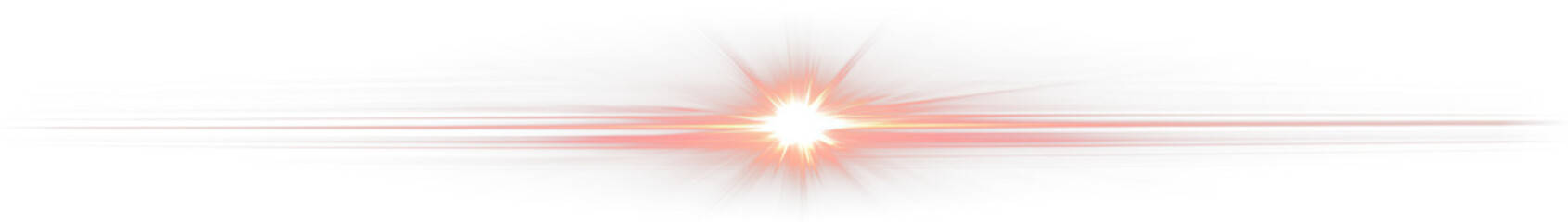 Obraz premium Dynamic red optical lens flare effect with horizontal streaks 