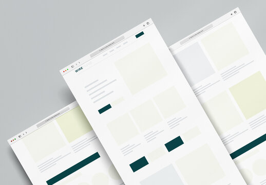 Minimalist Abstract Website Wireframe Design Layout