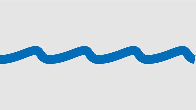 Continuous minimal ocean, sea wave ornament graphic animation. Alpha channel. Line art waves. Transparent background motion design. 4K resolution