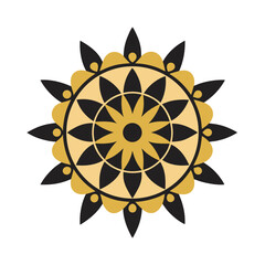 Ornamental Mandala Circle Pattern Silhouette Design