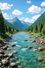 Obraz premium mountain river in the mountains