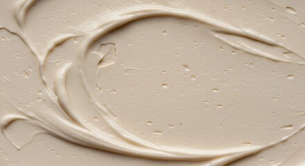 Obraz premium Luxurious soft focus shot of creamy pale beige cake frosting, perfect for neutral color palettes and elegant food design ,neutral ,caramel ,delicious