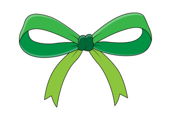 Lazo verde en fondo blanco