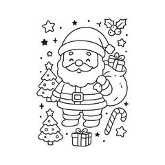 Hand-Drawn Santa Claus Coloring Page