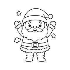 Hand-Drawn Santa Drinking Cocoa Coloring Page