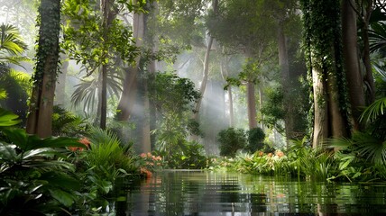 Obraz premium waterfall in the forest