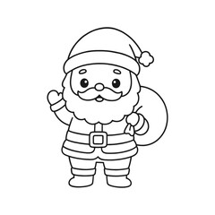 Hand-Drawn Santa Laughing Ho Ho Ho Coloring