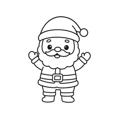 Fototapeta premium Hand-Drawn Thin Santa Coloring Page