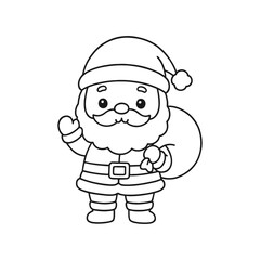 Obraz premium Hand-Drawn Santa Gloves Coloring Page
