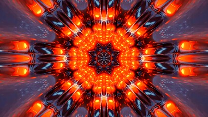 Tunnel video loop with vibrant red lights and seamless patterns for immersive visual experience - Powered by Adobe