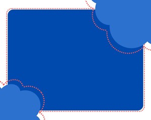 Simple cool dark blue background with dotted red border for presentation, sosila media post or digital invitation.