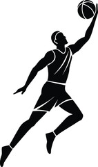 Basketball player shooting silhouette jump shot athlete