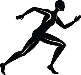 Dynamic Running Silhouette runner athlete