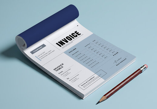 Realistic Invoice Pad Mockup Design