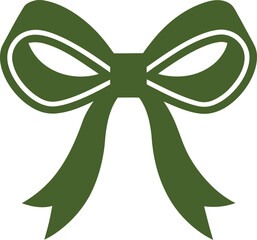 Simple Olive Green Bow Graphic Icon ribbon gift