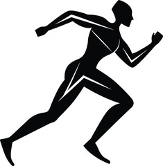 Stylized Runner Silhouette running athlete