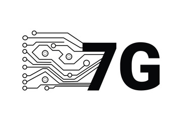 7G Technology Logo &ndash; Next Generation Wireless Network Concept. Advanced Digital Communication Technology, Future of ConnectivityHigh-Speed Wireless Network Concept