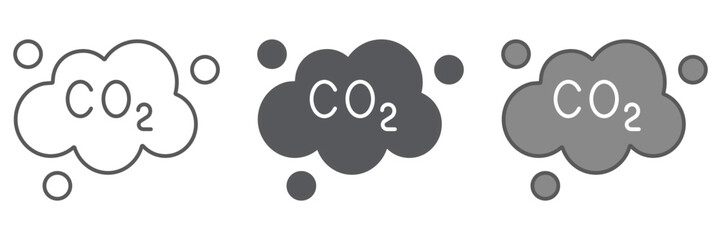 Pollution co2 icon, ecology and dioxide, co2 emissions cloud sign, vector graphics, a linear pattern on a white background. editable stroke