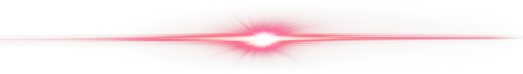 Vibrant red horizontal optical lens flare effect light overlay
