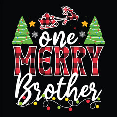 One Merry brother Christmas Decorative Designs, One Merry Family Christmas Decorative Designs