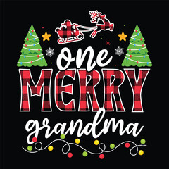 One Merry grandma Christmas Decorative Designs, One Merry Family Christmas Decorative Designs