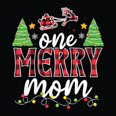 One Merry mom Christmas Decorative Designs, One Merry Family Christmas Decorative Designs