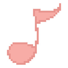 Fototapeta premium Pixel Art Single Eighth Note Music Symbol