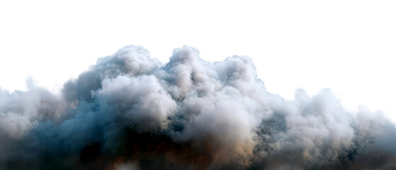Obraz premium Opaque Haze with Pollution Effects in Slow Moving Cloud Isolate on Transparent Background, cutout, png