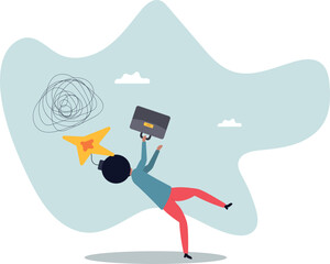 Anxiety, stressed or anger emotion, mental problem or depression, exhaustion or overworked.about a man and his life.