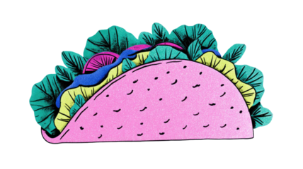 the yellow and bluecolorful vector illustration shows a smiling green frog sitting on a birthday cake next to a man with a bone