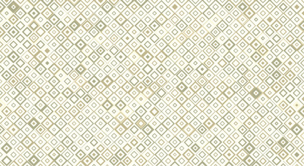 Fototapeta premium Abstract geometric pattern featuring a mosaic of varying light green and beige diamond shapes on a cream background, creating a subtle texture.