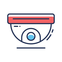 3D security camera icon symbolizing AI powered surveillance system.