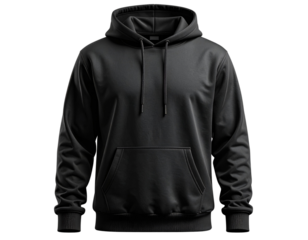  design - Black Hoodie Sweatshirt Mockup Isolated on Transparent Background
