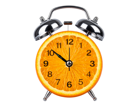  design - Creative Orange Fruit Alarm Clock Isolated on White - Powered by Adobe
