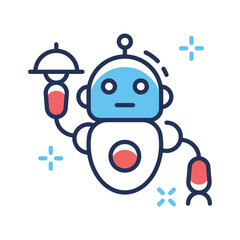 Get this amazing icon of robot server in modern design style