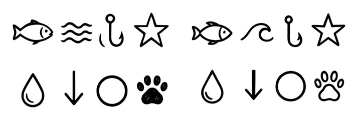 Fishing Icon Sketches