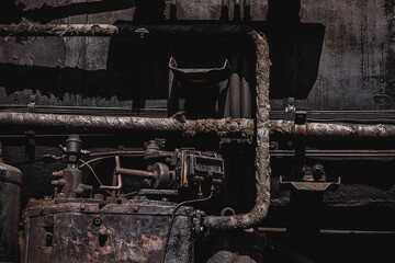 Details of an old steam locomotive