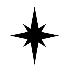 Fototapeta premium Black eight- pointed star isolated on transparent background 